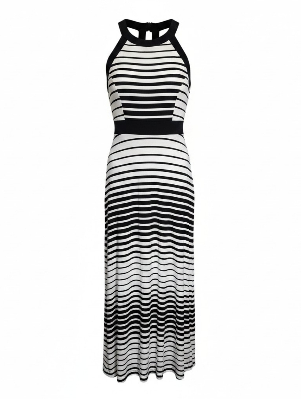 Monteau Black & White Striped Maxi Dress